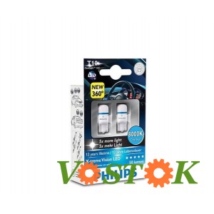 Лампа LED W5W WBT10 8000K 12V 1W (2 шт) 127998000 X-treme ком-т VISION (термін служби 12 років)